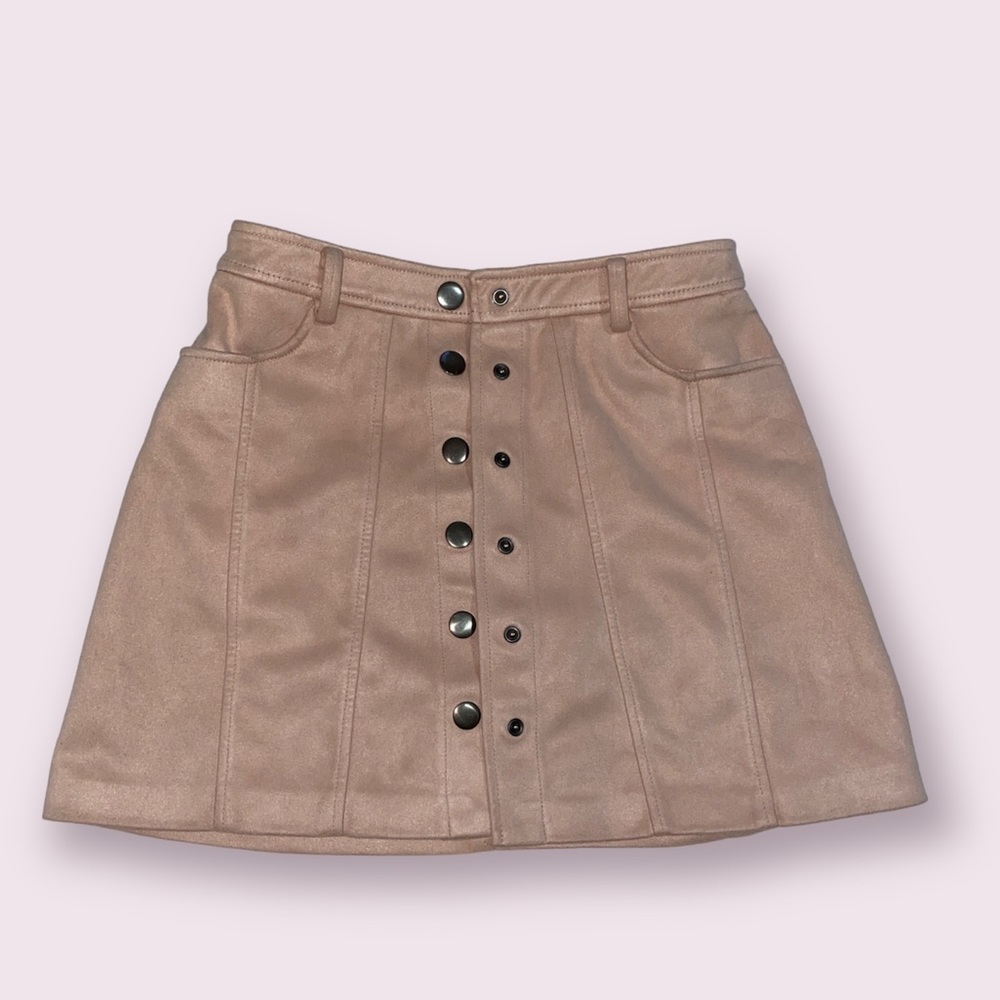 Beautiful Rose Pink Skirt with Buttons